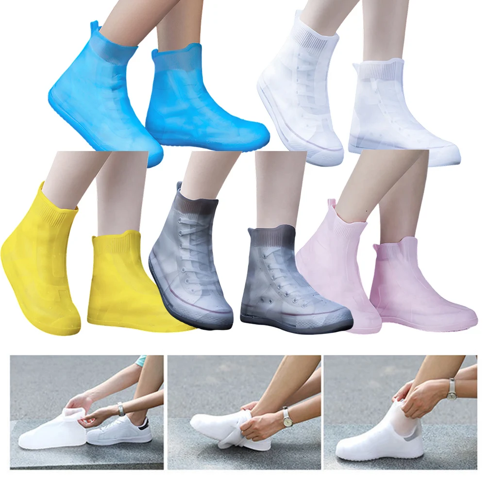 

Rainproof Waterproof Shoes Cover Portable Anti-slip Wear-resistant Galoshes Outdoors Hiking Riding Foot Covers Accessories
