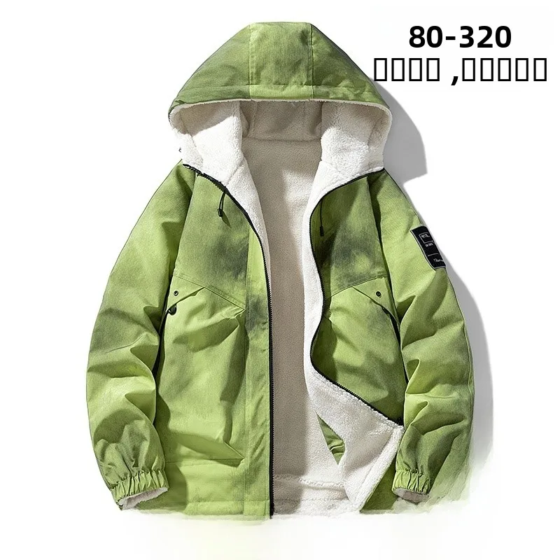 

Extra Large Double-Sided Wear Lamb Velvet Cotton Jaet Men's Casual Loose Fit Winter Coat for plus Size Comfortable Leisure