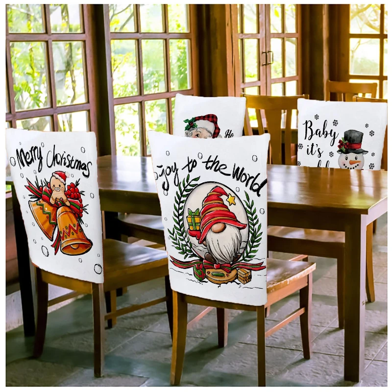 6 packs non-woven printed Christmas chair cover stool back cover Christmas model