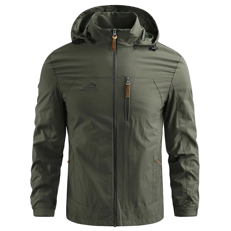 Chaqueta de senderismo de concha suave para hombre, cortavientos táctico a prueba de viento con múltiples bolsillos para exteriores, Camping,