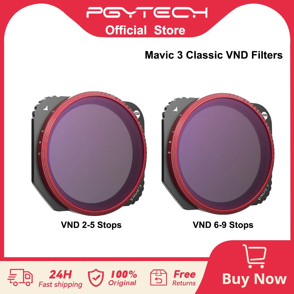 PGYTECH Single Camera Optical Glass Lens Filter VND 2-5 6-9 Stops Filters For Dji Mavic 3 Classic Drone Accessories