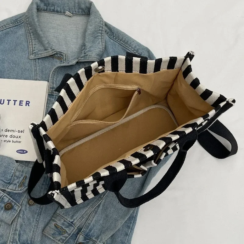 

Модная квадратная сумка через плечо с полосатым узором, многофункциональная сумка большой вместимости, летняя повседневная сумка через плечо New Tide