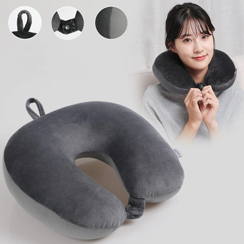 1PC Car Neck Pillow Soft Travel Pillow With Foam Particles For Comfort On Airplanes Cars And Home Office Use Stuffed Toy