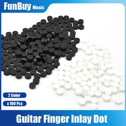 Pack von 100 Acryl Griffbrett Griffbrett Punkte Inlay Marker Schwarz für Akustische Gitarren Ersatz Teile