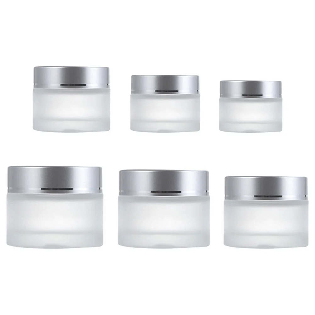 6 Pcs Glass Cream Jar Travel-friendly Jars for Creams Lotion Hair Product Containers Refillable Face