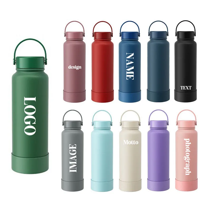 

Customizable Large Thermos Insulated Stainless Steel Water Bottle, Personalized Text/Logo, Hot & Cold Drink Flask-1.2L/40oz