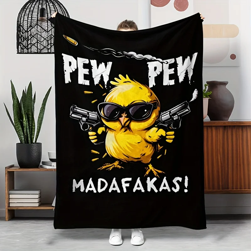 1pc Funny Duck Pattern Flannel Blanket, Gift Blanket for Family and Friends, Nap Blanket, Throw Blanket, Multi-purpose Blanket f