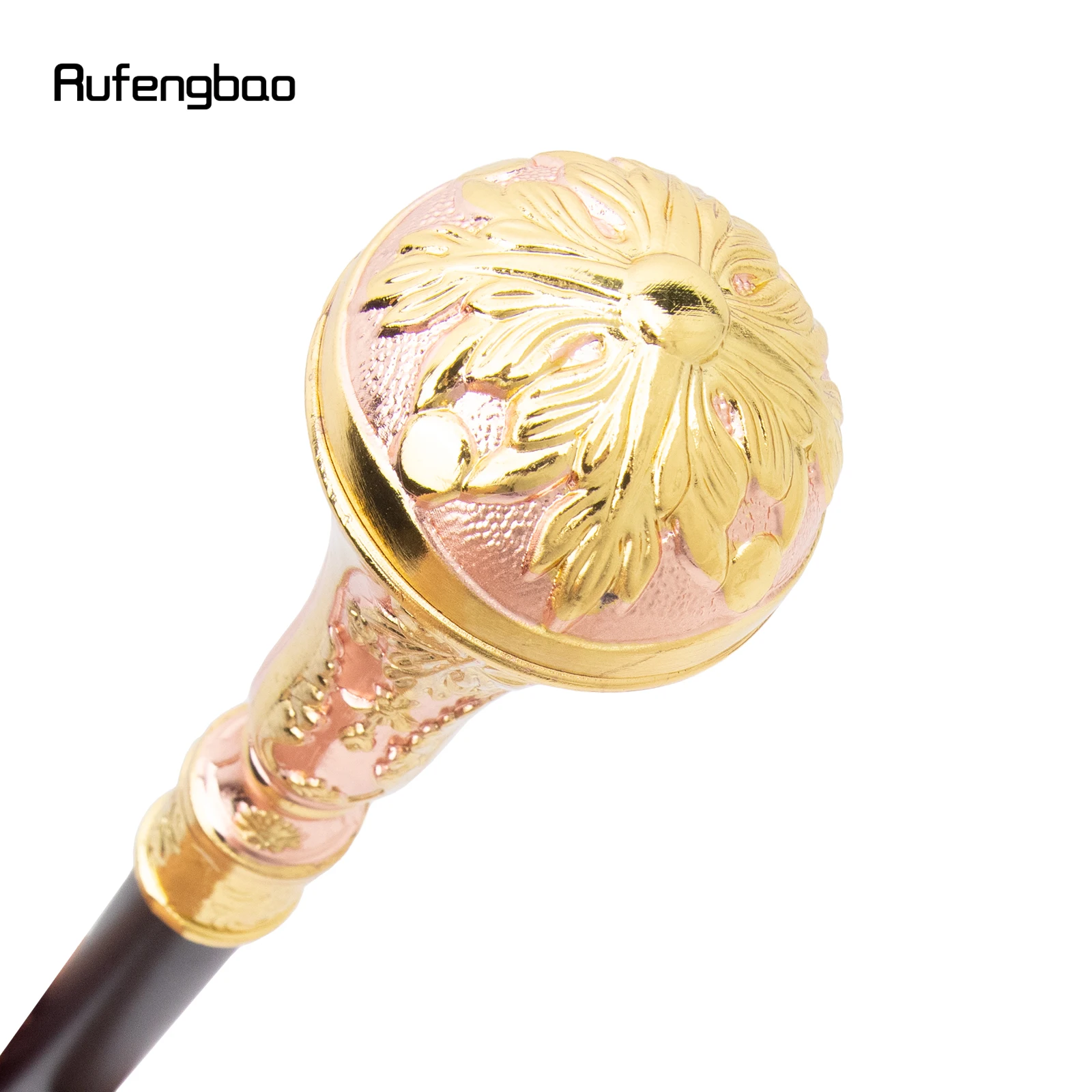 Golden Pink Luxury Round Handle Fashion Walking Stick for Party Decorative Walking Cane Elegant Crosier Knob Walking Stick 90cm