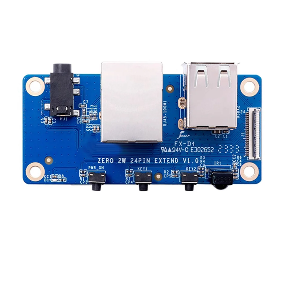 Für Orange Pi Zero 2 W Erweiterungsplatine + Gehäuse 100 m Netzwerkanschluss + USB 2.0 + analoges Audio und Video
