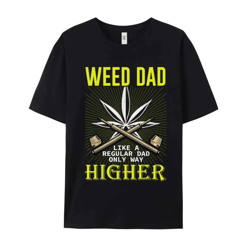 Dad Weed Marijuana Funny 420 100% Cotton Vintage Tops Tees Classic Short Sleeve Man T Shirt Casual Summer Tops Shirts Crewneck