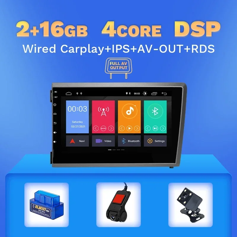 Android 14 2 Din Draadloze Carplay Autoradio Speler Voor VOLVO S60 V70 XC70 XC90 2000 2001 2002 2003 2004 Multimedia GPS Navigatie