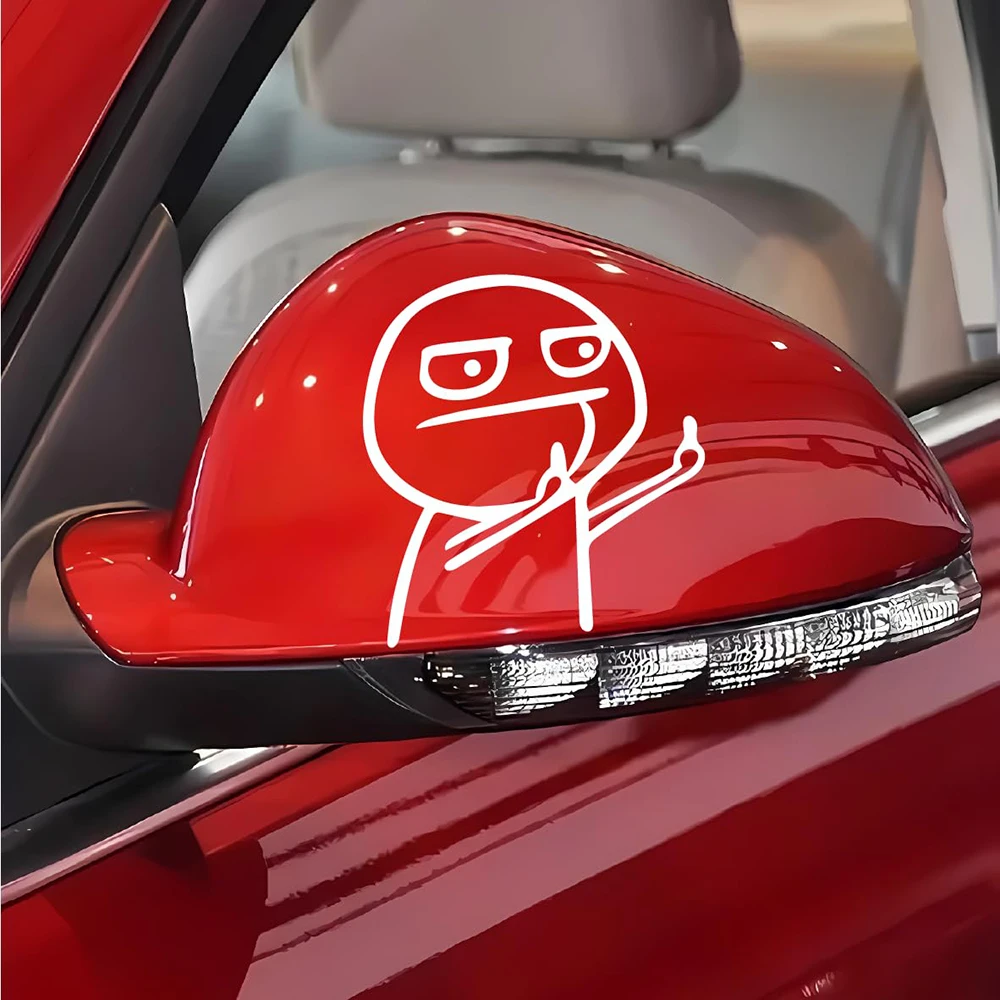 

Motorcycle Car Cartoon Funny Middle Finger Reflective Vinyl Car Sticker Bicycle Decal Styling Decor Exterior Accessories