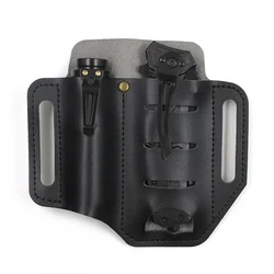 1PC Outdoor EDC Tool Storage Holster Cover Knife Tactical Pen Flashlight Universal Belt PU Leather Storage Cover Case