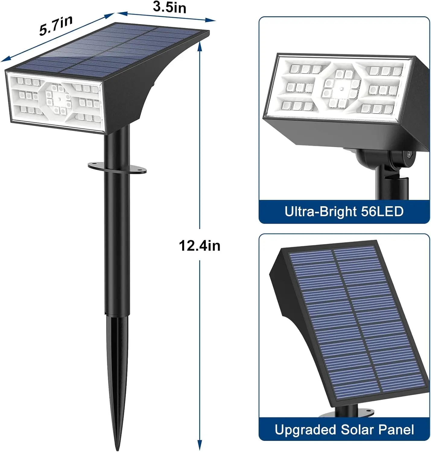 10er-Pack Solar-RGB-Strahler für den Außenbereich, 7 Farbmodi, wasserdicht, IP68, Landschaft, Garten, Wegbeleuchtung für Halloween, Weihnachten