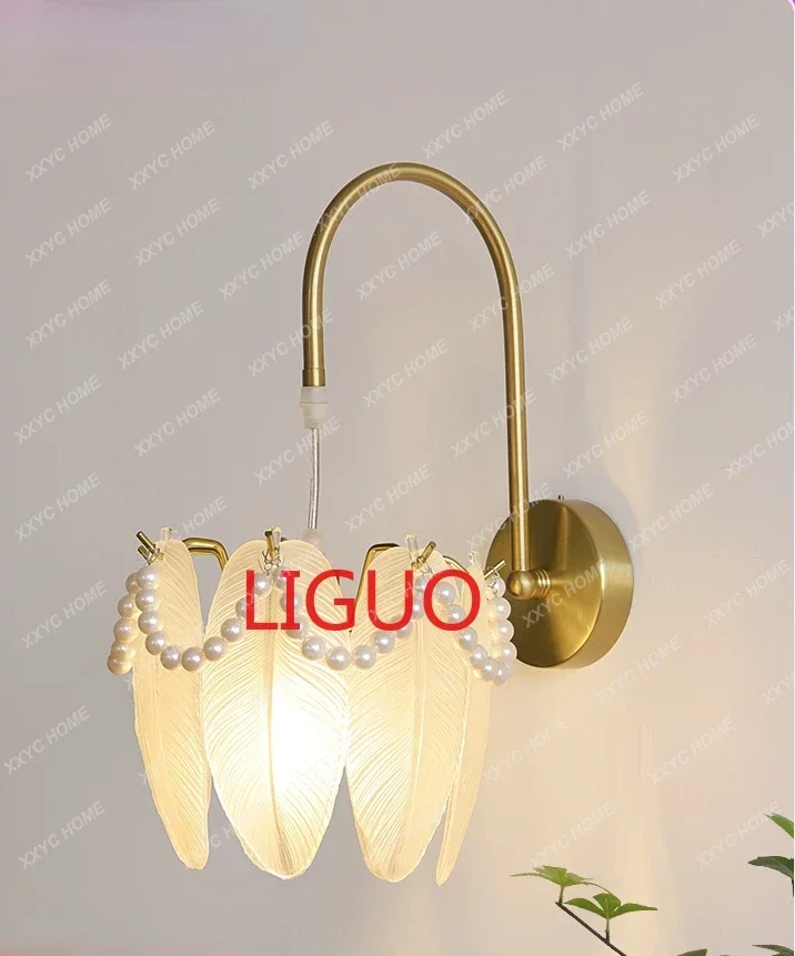 

French Bedroom Bedside Lamp Wall Crystal Light Luxury and Simplicity Modern Creative Aisle Corridor Hallway