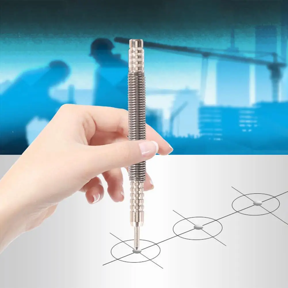 

Spring Tool Hammerless Single Ended Center Punch Spring Loaded Metal Drill Tools