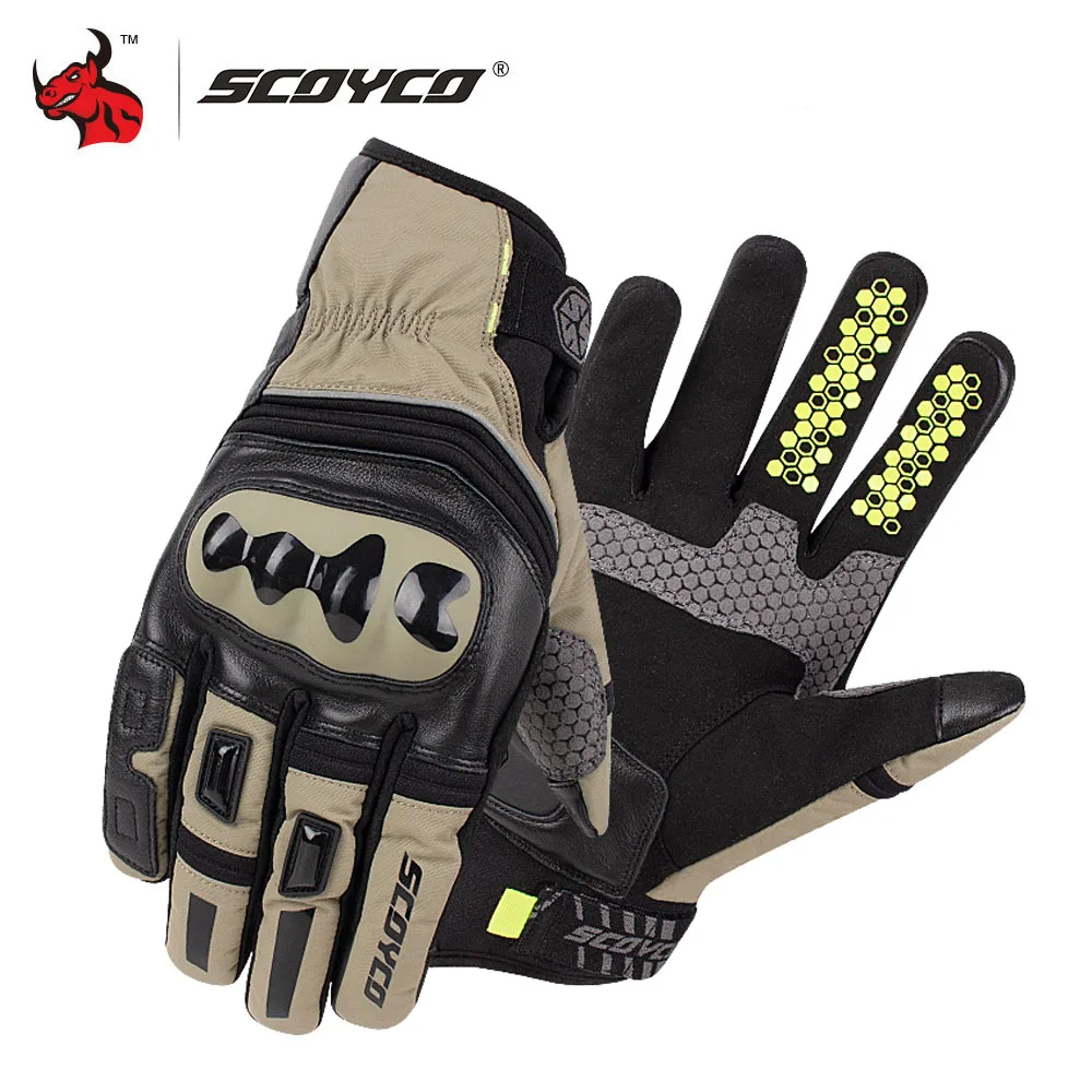 

SCOYCO Outdoor Cycling Protective Gloves Men And Women Non-Slip Touch Screen Gloves Reflective Multicolor Full Finger Gloves