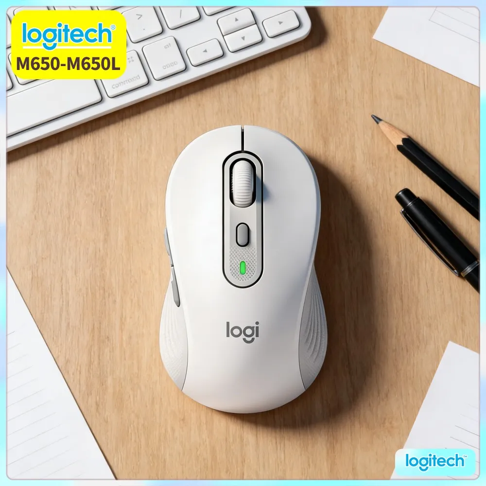 Logitech M650/M650L Wireless Ergonomic Mouse - Soft Thumb Area, Rubber Grips, Advanced Optical Sensor, 24-Month Battery Life