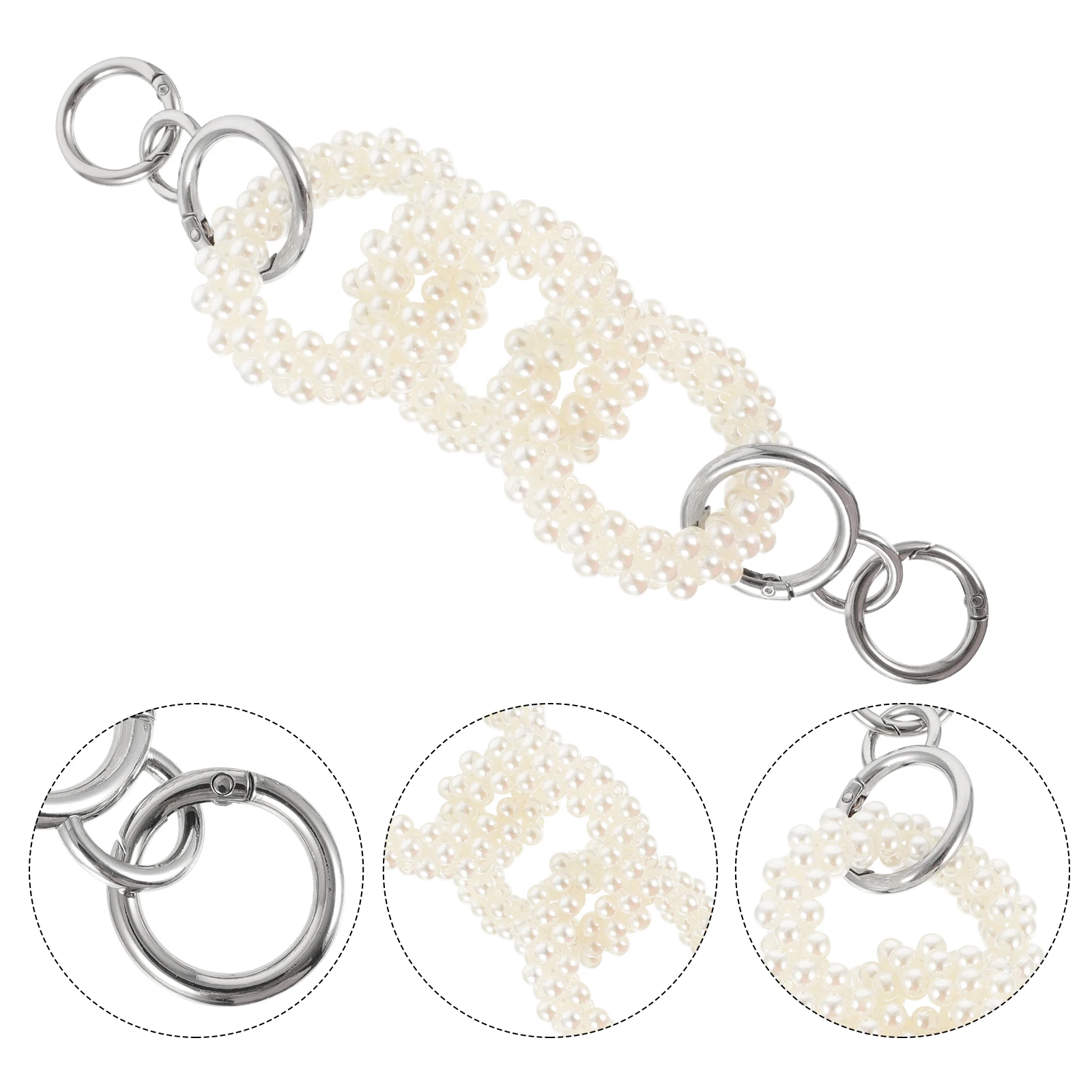 อุปกรณ์เสริมกระเป๋า สายโซ่ไข่มุกสำหรับกระเป๋าถือ สายสะพายไหล่แบบเปลี่ยนได้ สายพลาสติก DIY สำหรับต่อกระเป๋าคลัทช์  ตกแต่งกระเป๋าอย่างมีสไตล์