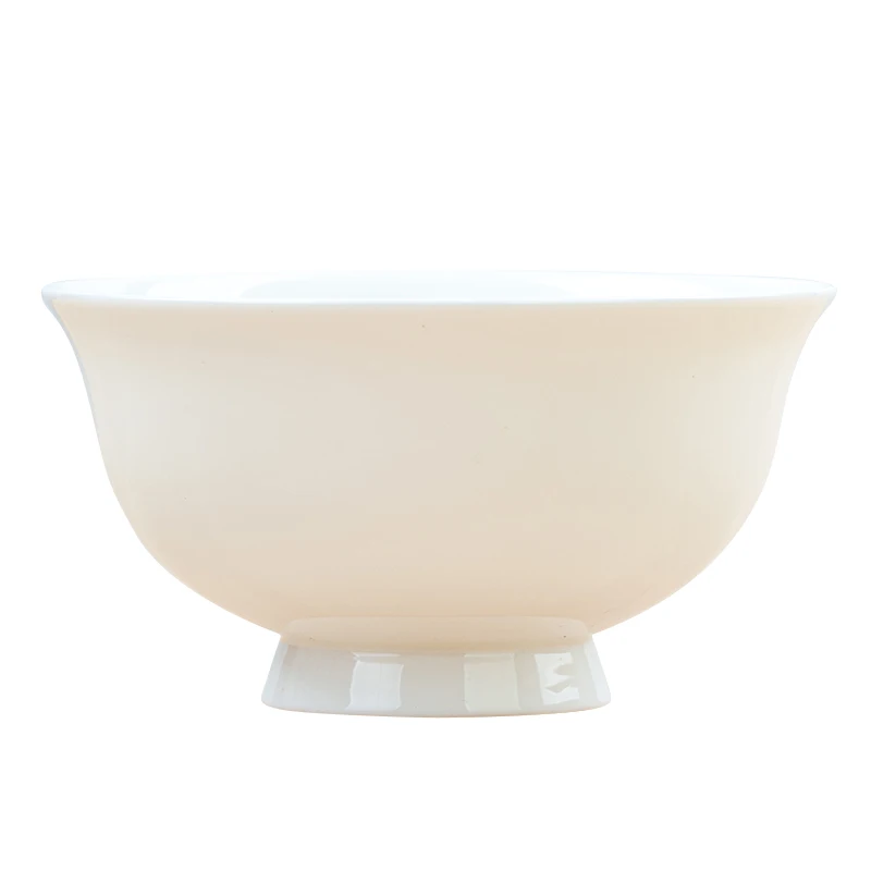 

Pure White Bone China Tableware Suit Minimalist Chinese Style Nordic Creative Ceramic Soup Noodle Bowl Plate