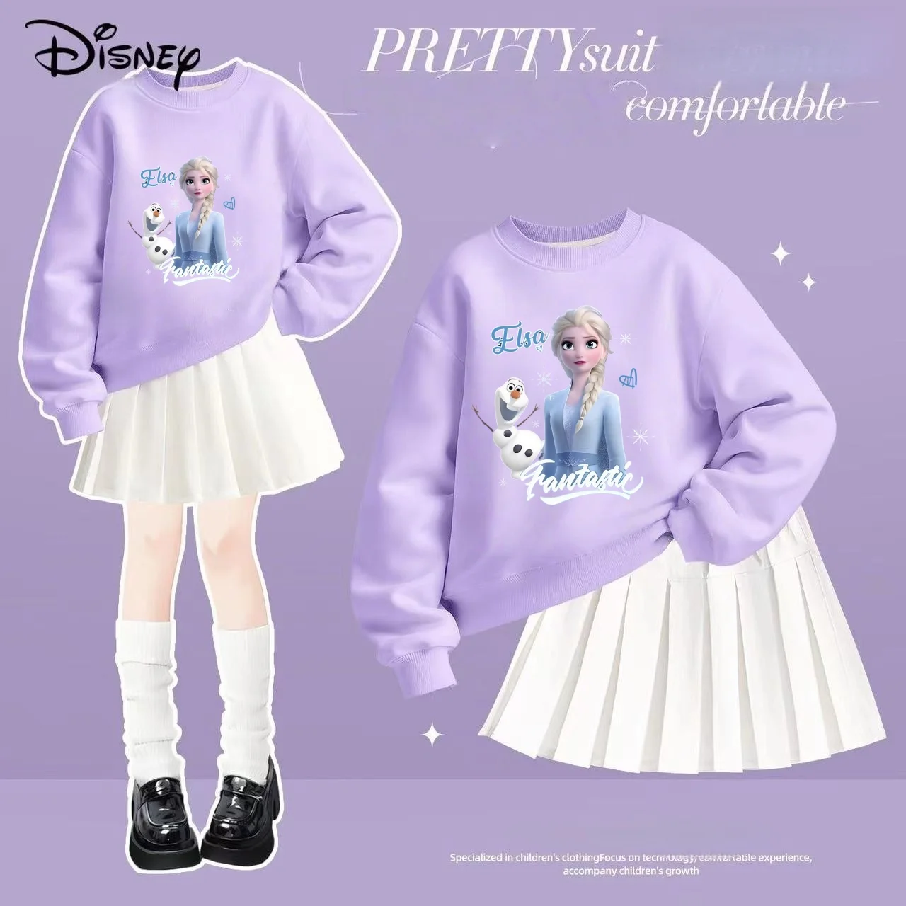 

Disney Autumn Baby Girls Clothes Set Kid Long Sleeve Sweatshirts Pullover Top And Pleated Skirts Suit Children Princess Outfits