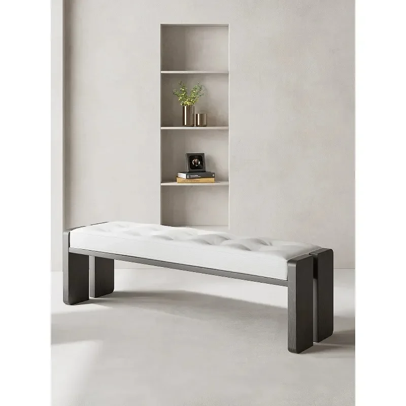 Italian minimalist solid wood bench medium antique style bed tail sofa stool dining table bench home shoe changing stool