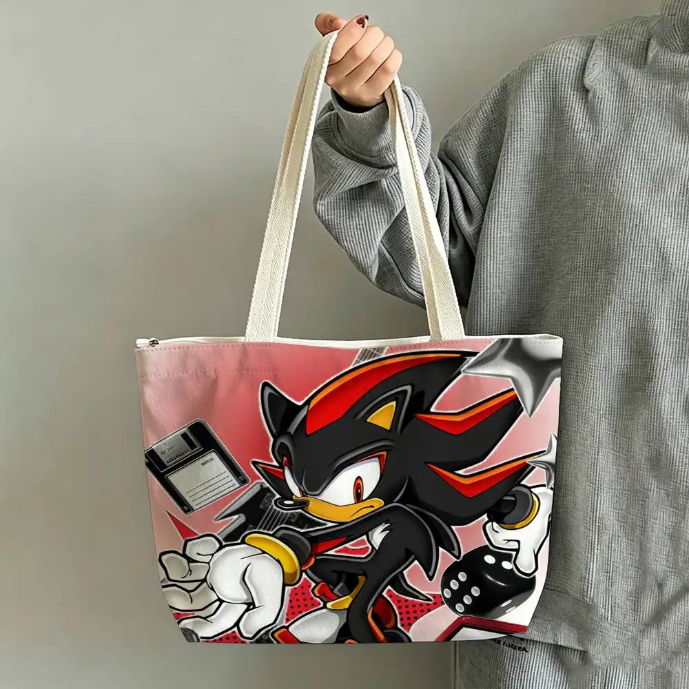 Shadows S-Sonics Hedgehog  Printed Canvas Tote Bag Shoulder Bag Commuter Mommy Shopping Bag