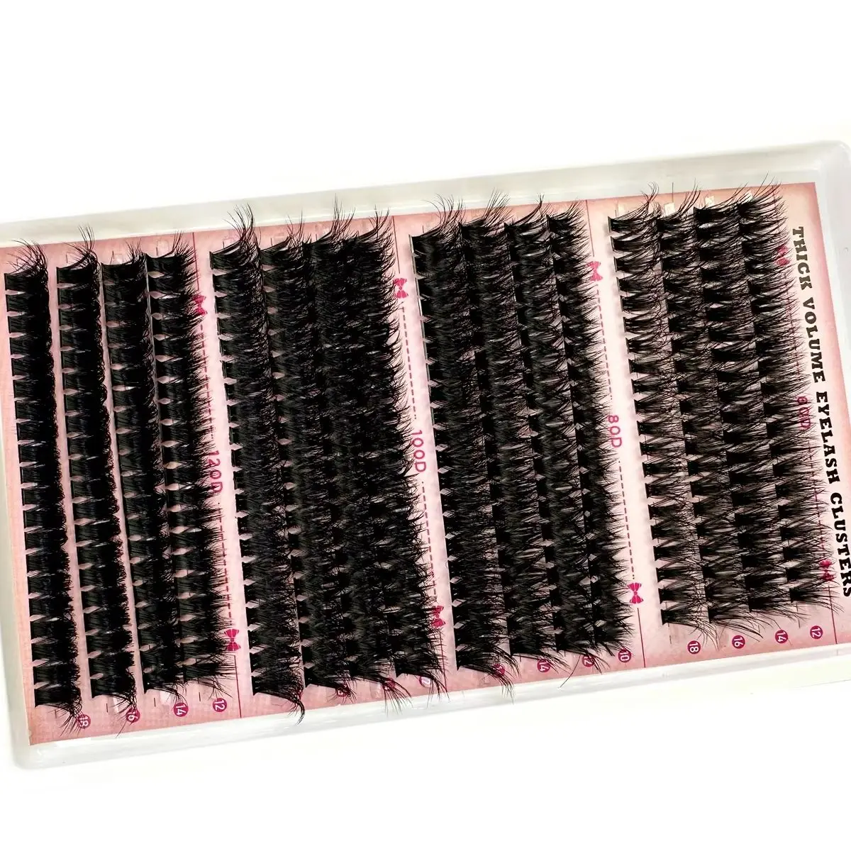 16 Rows 60D-120D Mix 5D Fluffy Individual Lashes Clusters Extensions False Eyelash DIY at Home Cluster Makeup Eyelash Tools