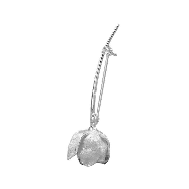 Spille in argento Sterling S925 per donna uomo nuova moda fiore di tulipano in fiore placcato oro Pin corpetto gioielli Punk