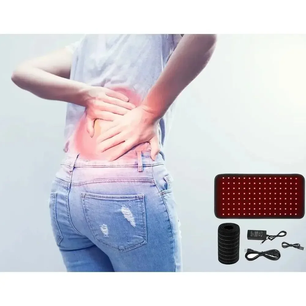 Red Light Therapy Silicone Belt 660/850/940nm Physiotherapy Pad Waist with Wearable Wrap for Legs Shoulder and Arm Calf Cushion