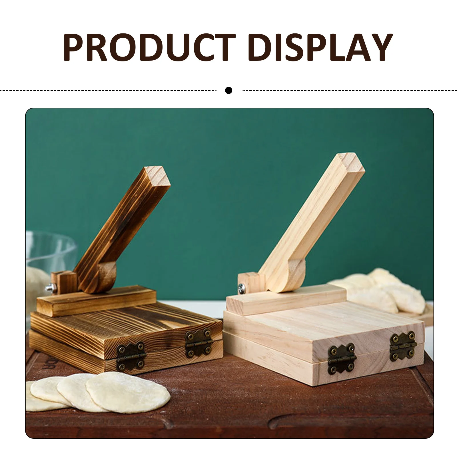 

1 Pc Fine Workmanship Dumpling Making Tool Creative Wooden Dough Presser Kitchen Gadget