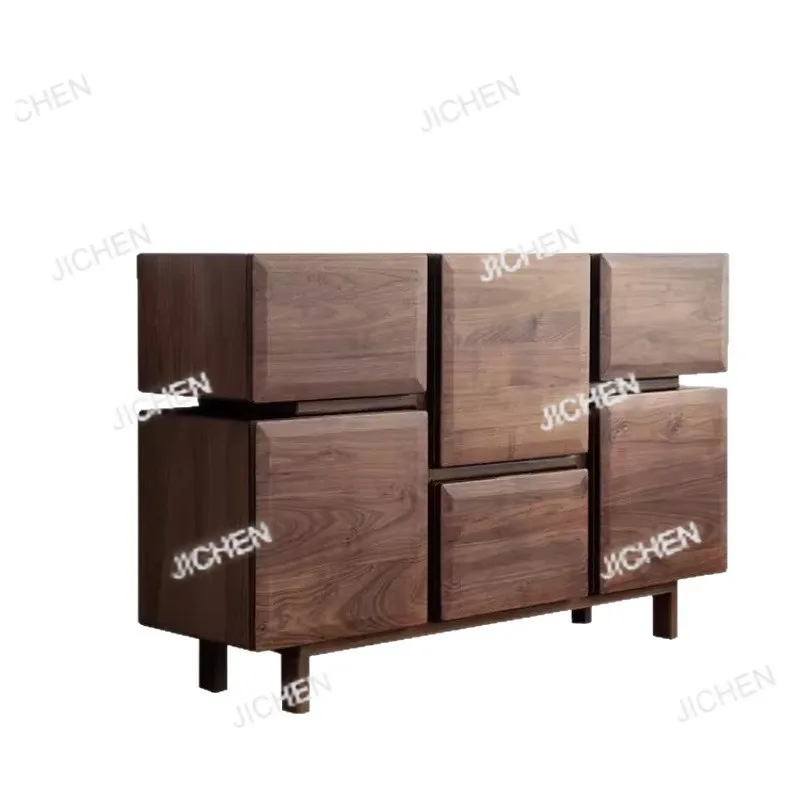 

Шоколадный сундук, входной шкаф, обеденный боковой шкаф из массива дерева, бытовой современный шкафчик, многофункциональная средневековая сторона стены