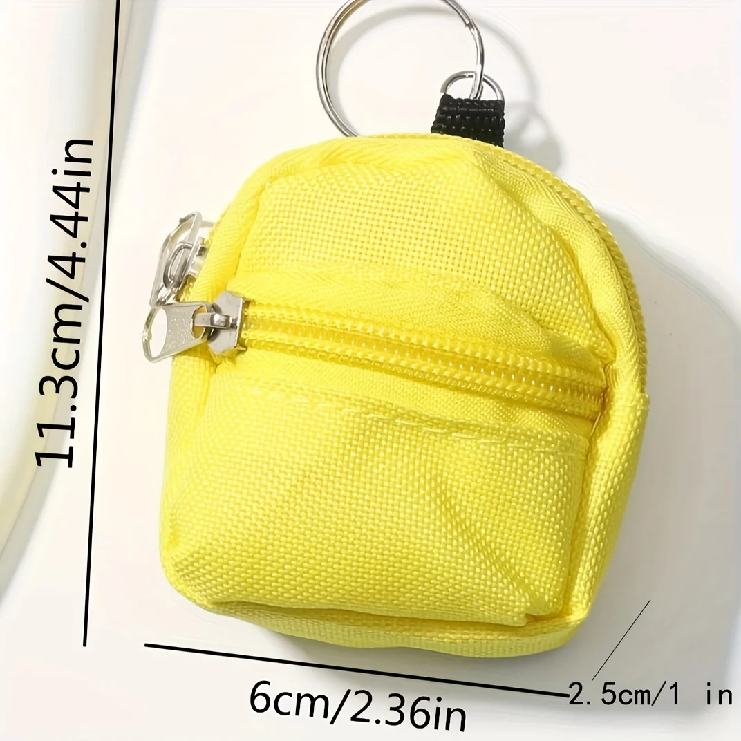 Coin Purse, Small Coin Purse with Double Shoulder Zipper, Small Backpack Keychain, Key Ring, Mini Colorful Portable Earphone Case