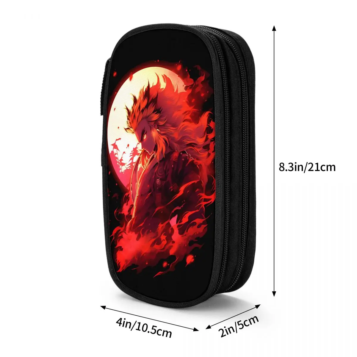 Imagem -06 - Anime Flame Demon Slayers Pencil Case Pen Box For Kids Bolsa de Grande Capacidade para Estudantes Papelaria Escolar com Zíper Japonês