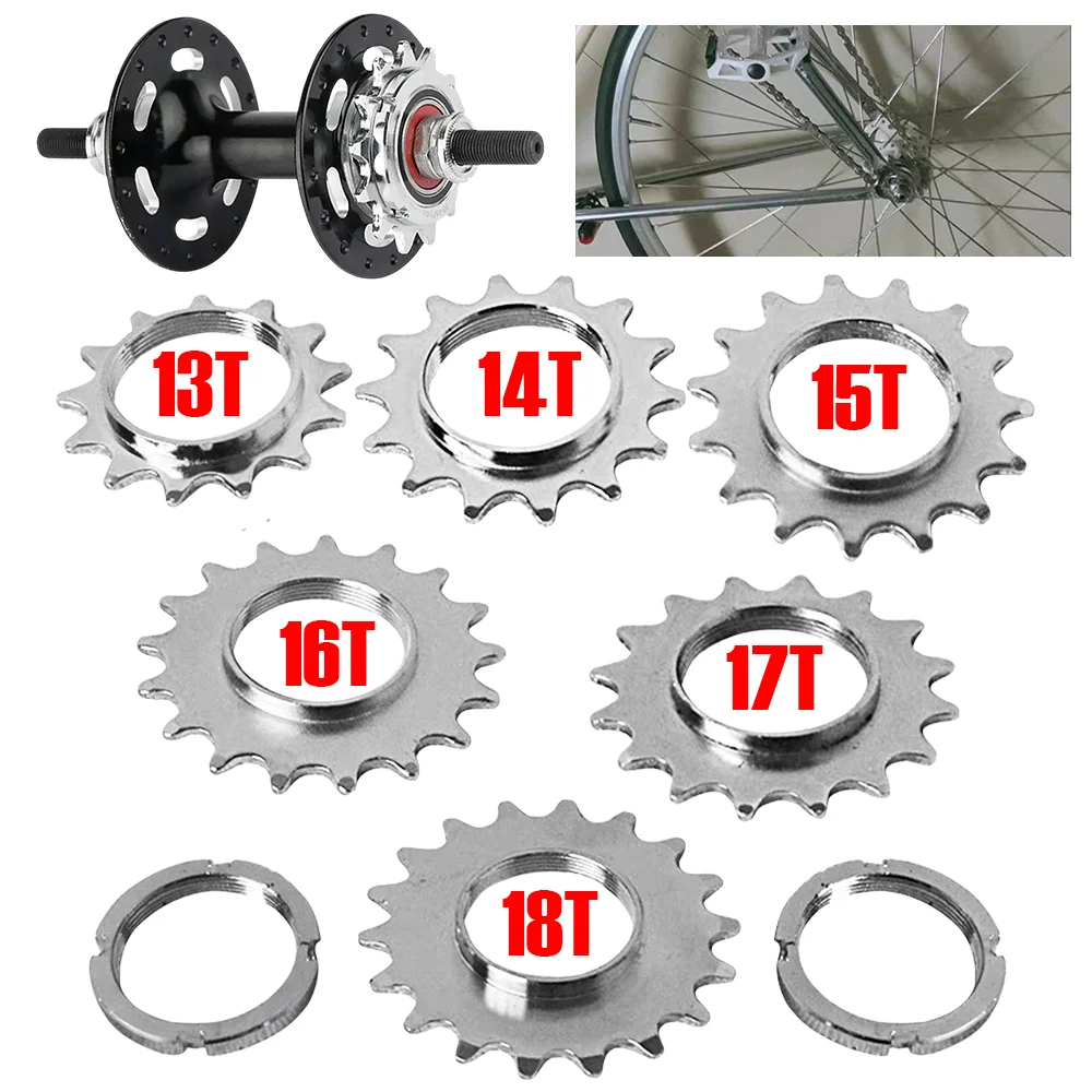 Fixed Gear Bike Cog Single Speed Sprocket 13T-18T Bicycle Cog Teeth Kit Heat Treated Carbon Steel Sprocket with Lockring​
