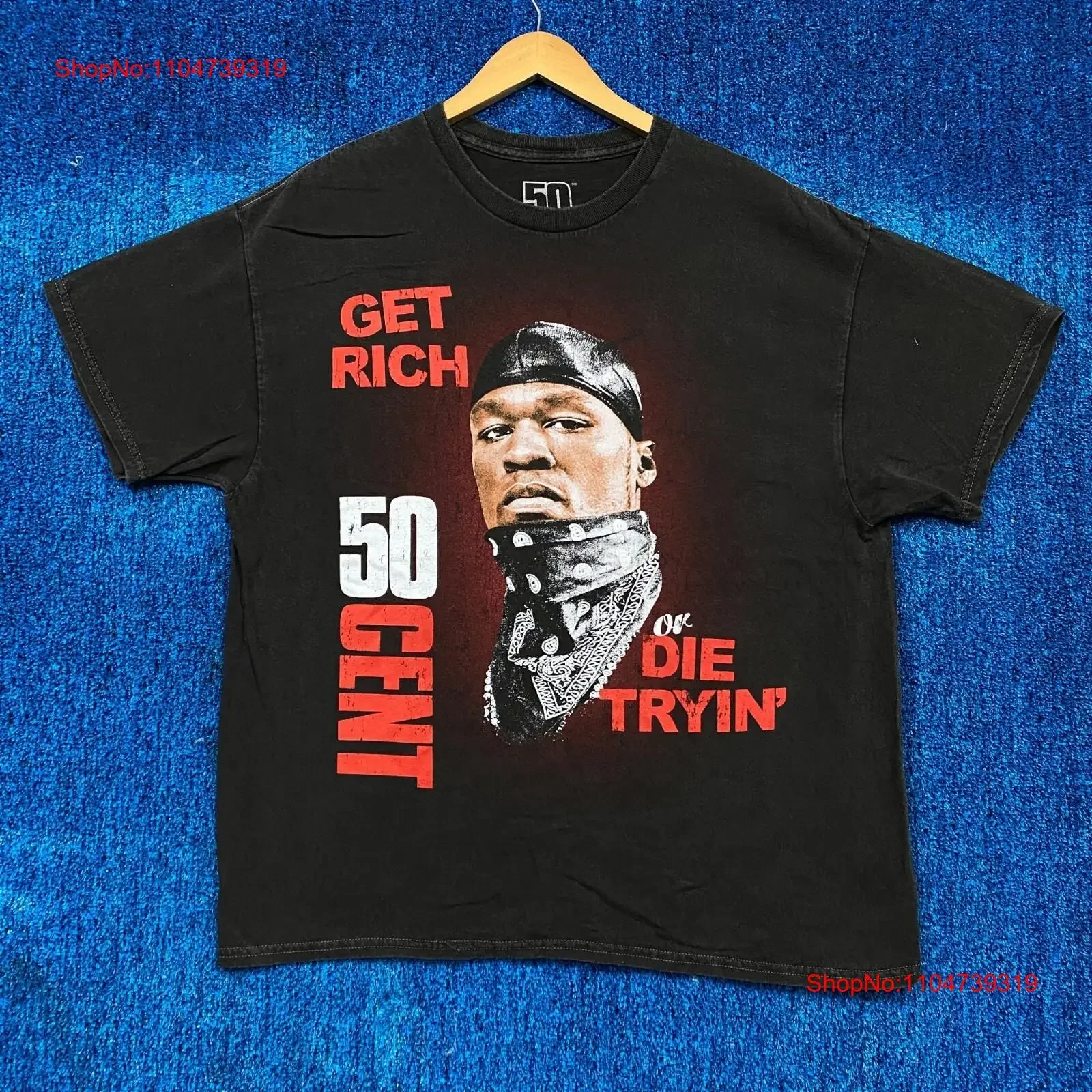 50 سنتًا كن غنيًا أو يموت ألبوم محاولة في Da Club الهيب هوب تي شيرت L عتيق مغسول ناعم جرافيك أوم كاجوال ممتد متعدد الاستخدامات #1