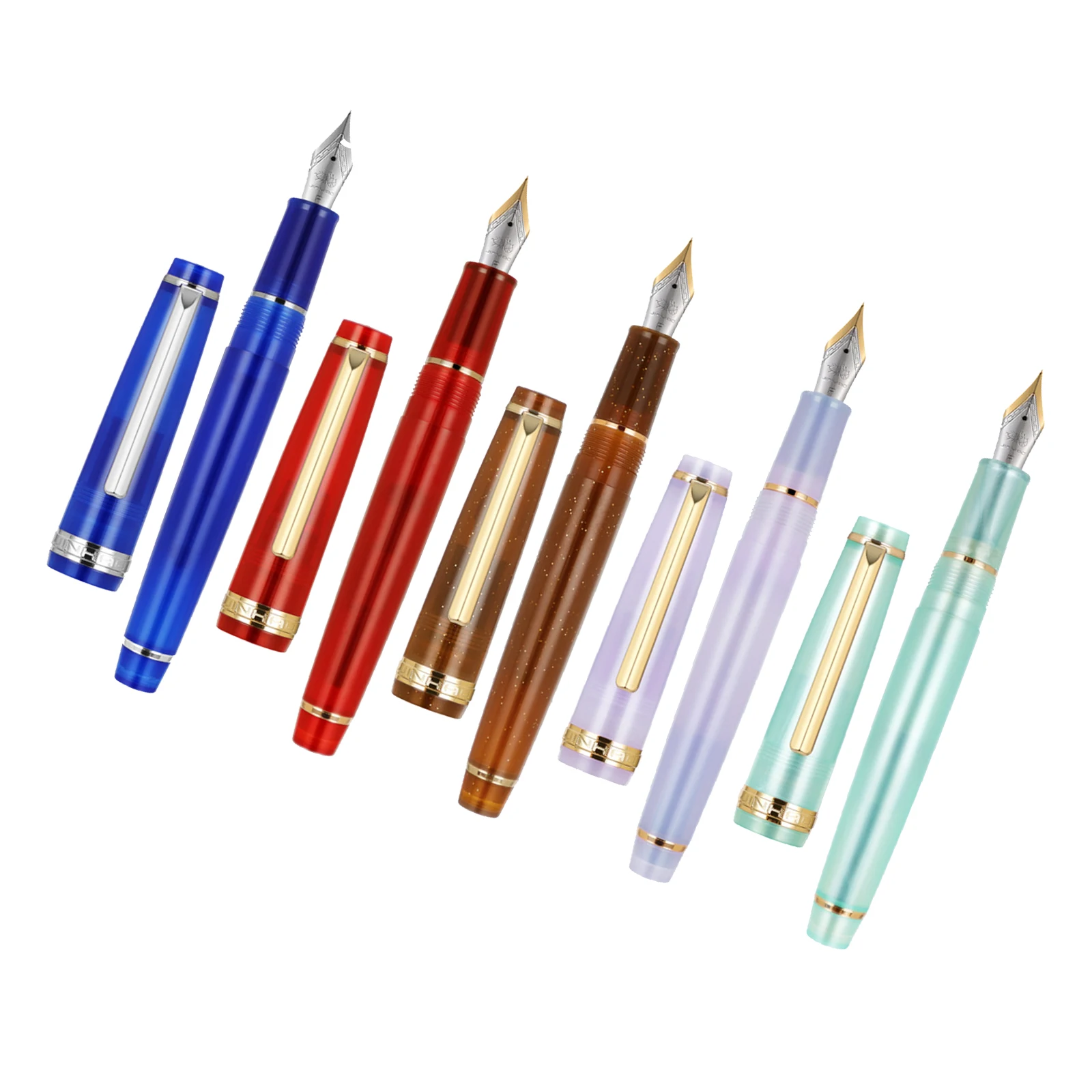 New Jinhao 82 Fountain Pen Acrylic Ink Pen Golden sliver clip 0.5mm F Nibs for Business Office School Supplies Writing ink Pens