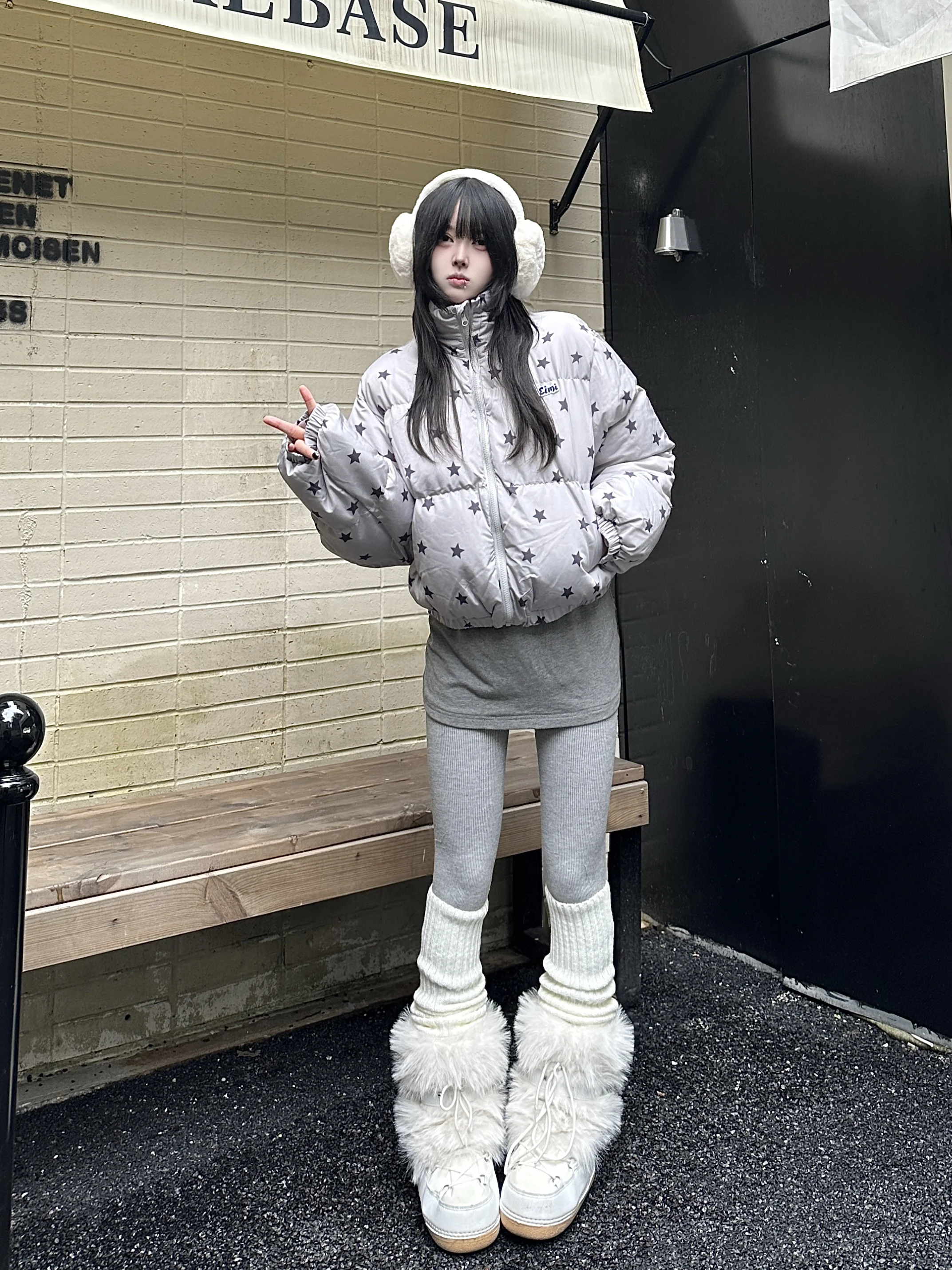 

Оригинальный дизайн, хлопковая куртка со звездным принтом, женская зимняя свободная теплая куртка с хлебом, теплое гарантированное закрытие на молнии