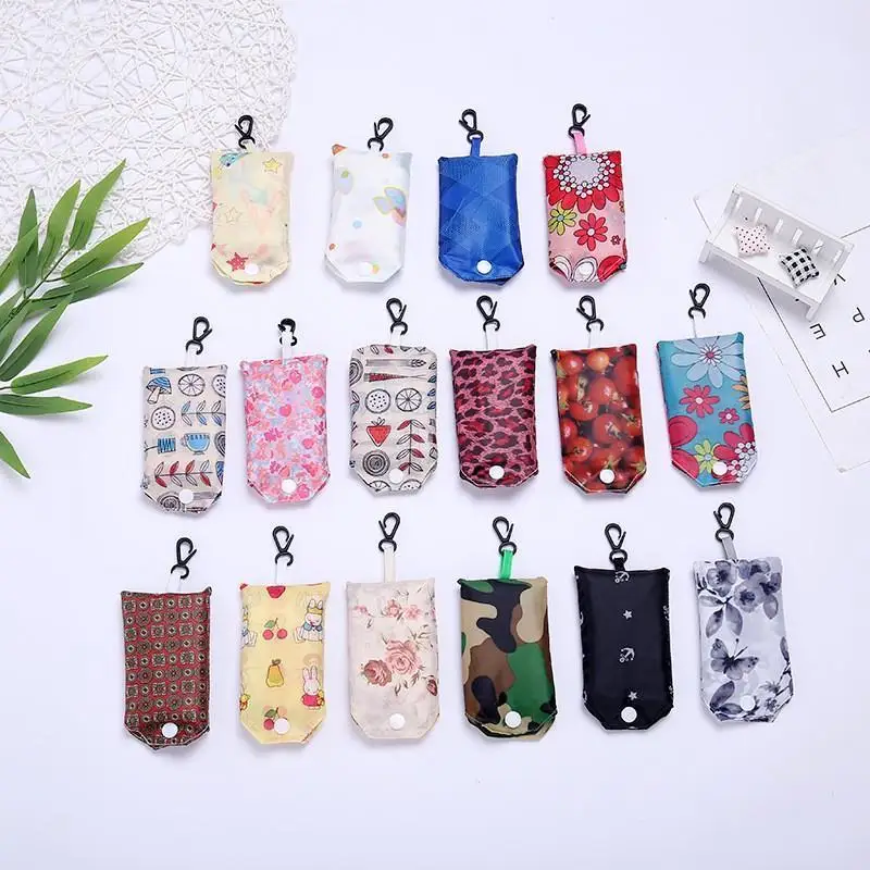 Eco‑Friendly Recyclable Polyester Tote Bag Creative Printed Foldable Reusable Travel Shopping Organizer Handbag (Color Random)