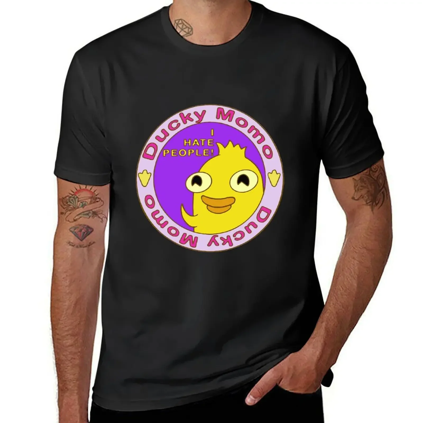 Ducky Momo I Hate People T-Shirt anime stuff graphic shirts cotton graphic tees men clothes