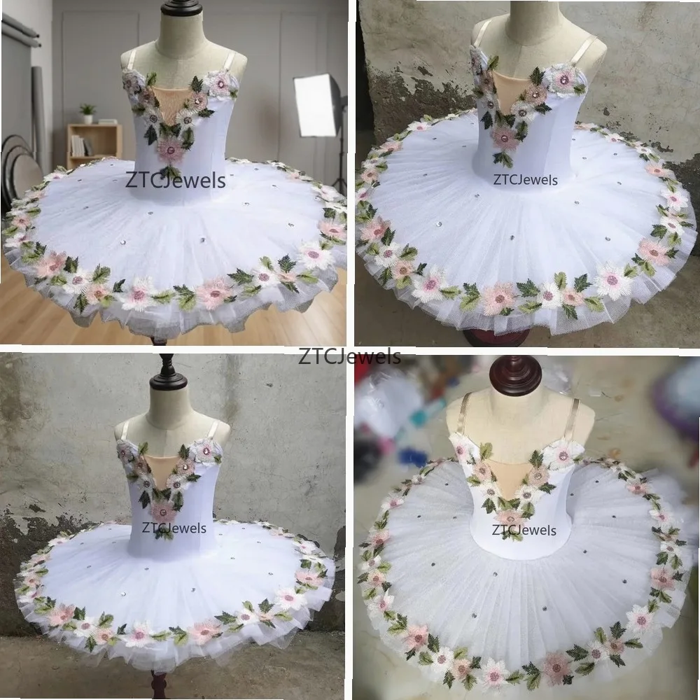 Costume de tutu de ballet professionnel pour enfants, filles, adultes, femmes, robe de danse de cygne à volants, déguisement de cosplay