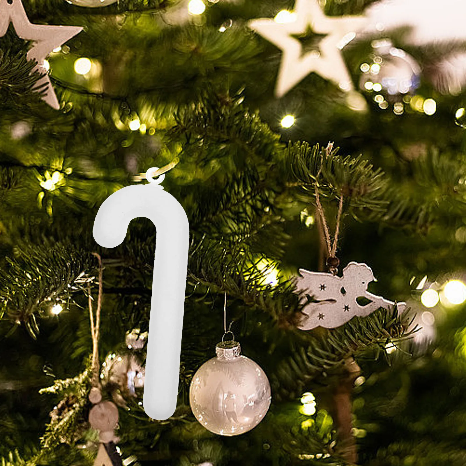 

10Pcs Christmas Crutch Pendants Premium Foam Hanging Decor Simple Artistic Design for Home Hotel Office Xmas Tree Festive