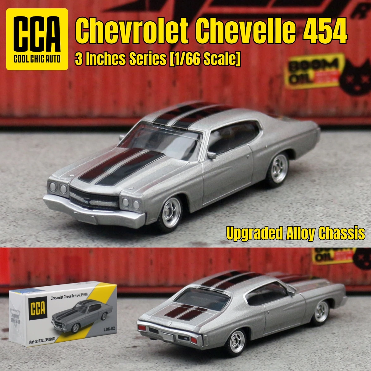 

1/66 Chevrolet Chevelle 454 Miniature Model CCA 1:64 3" Zinc Alloy Toy Car Vehicle Free Wheels Diecast Collection Gift For Kid