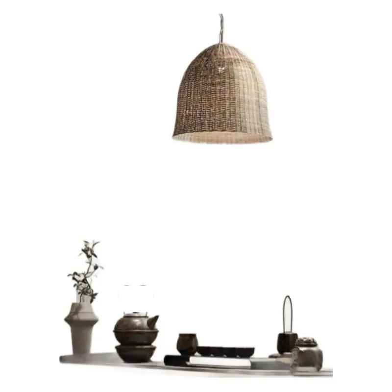

wabi-sabi wind rattan restaurant tea room chandelier, retro Japanese home improvement study, living room Zen homestay