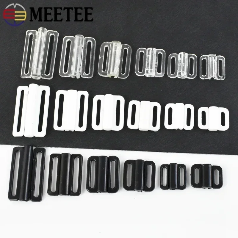 50/100Set 8-25mm Plastic Buckles for Bra Strap Adjustment Bikini Fastener Slider Buckle Underwear Closure Fixed Clip Repair Hook