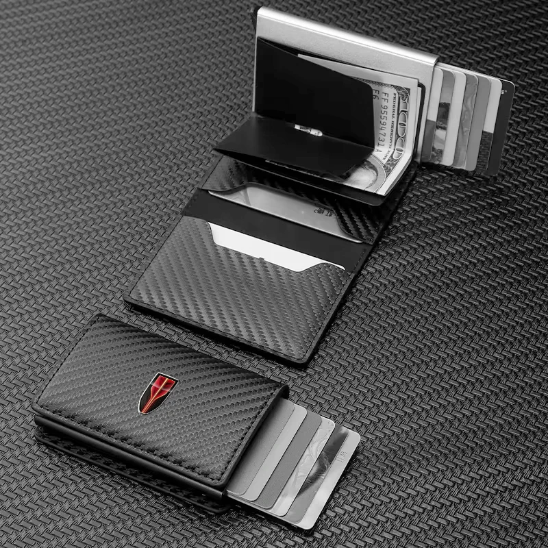 Car Rfid Wallets Automatic Pop-up Bank Credit Cardholder Case For Hongqi HS5 H5 H9 E-QH5 HS7 E-HS9 H7 E-HS3