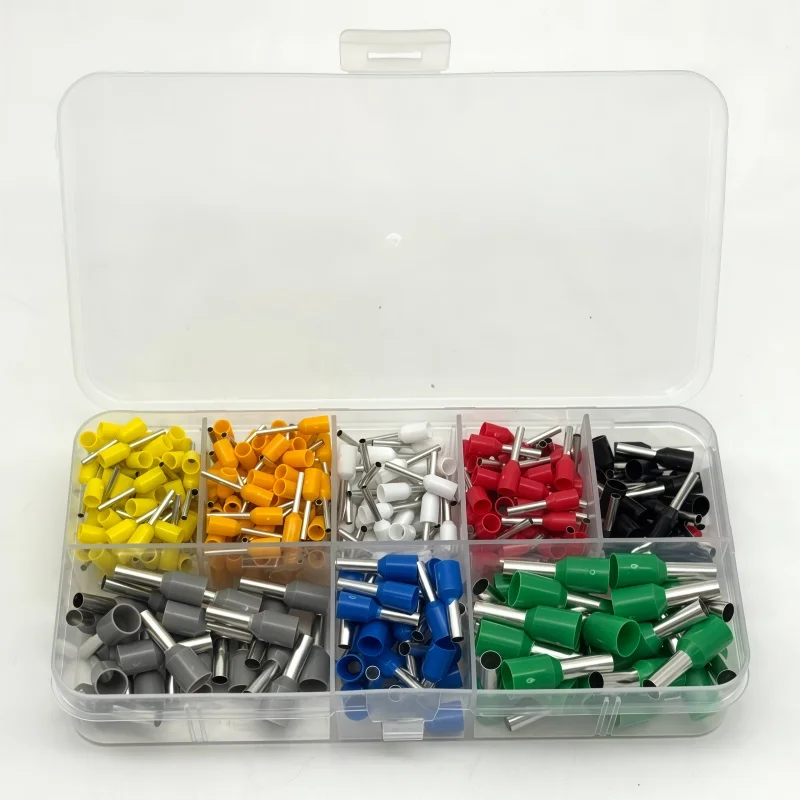 400PCS Crimp Terminals Kit Wire Connector Crimp Terminator Cold Pressed Insulated Termina E0508 7508 1008 1510 2512 4012