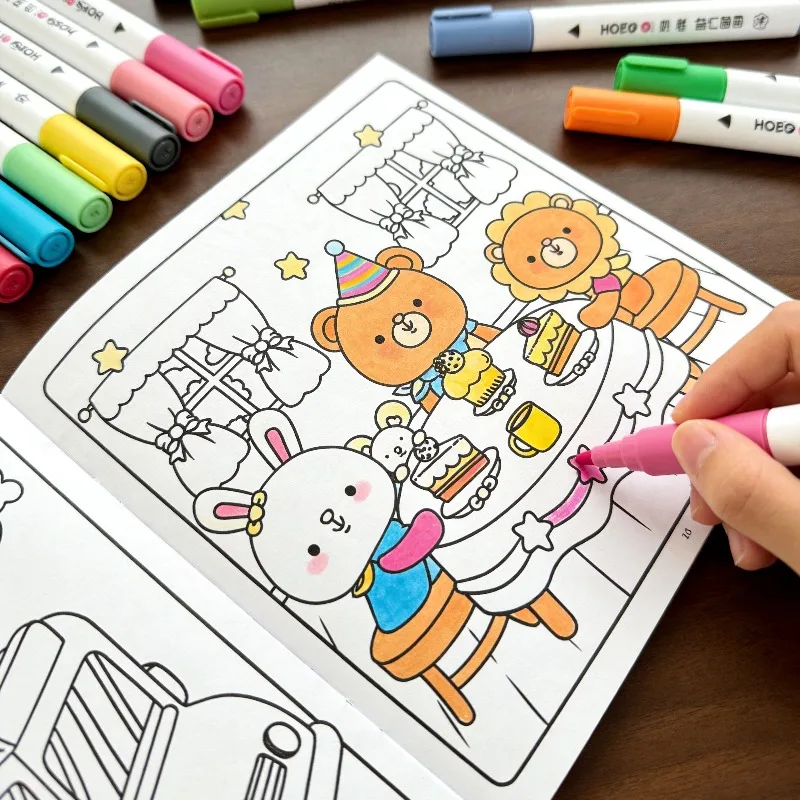 A Stress Relieving Coloring Book 24 Vivid Animal Patterns Coloring Book Animal Themed Coloring Books DIY Coloring Practice Album