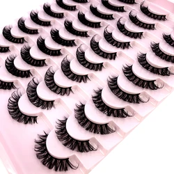 New 20 Pairs Lashes D Curl 10-16mm Russian Lashes 3D Mink Eyelashes Reusable Fluffy Russian Strip Lashes eyelashes extensions