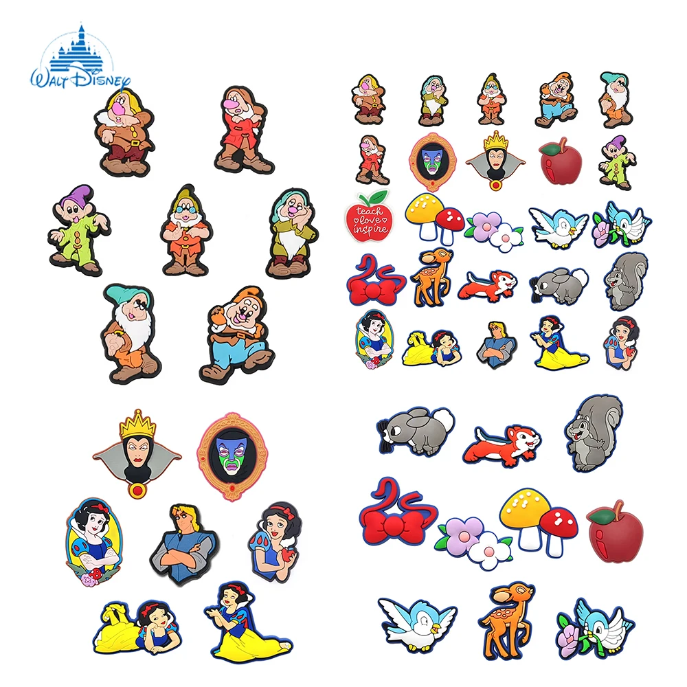 

7-49PCS Snow White and the Seven Dwarfs Shoe Charm Mix Wholesale PVC Decoration Buckle Sandal Detachable Waterproof To Xmas Gift